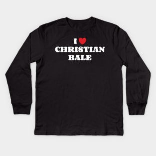 I Heart Christian Bale Kids Long Sleeve T-Shirt